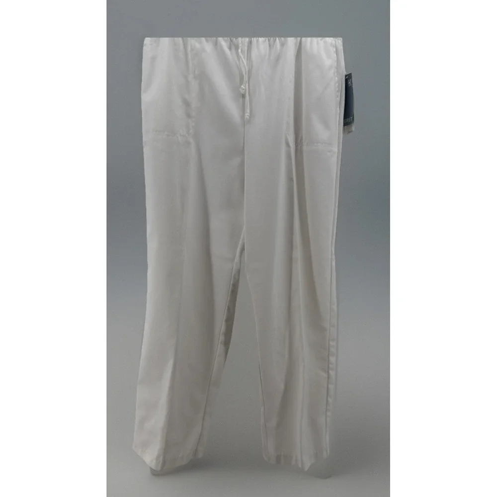 Vntg Koret Francisca Basic Polyester / Cotton‎ Pull-On Pants Women's White 16